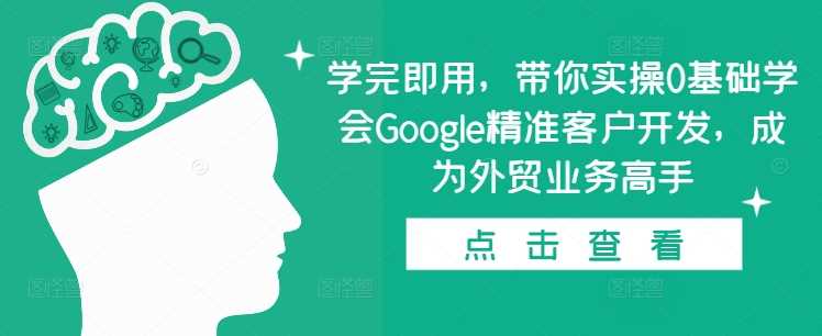学完即用，带你实操0基础学会Google精准客户开发，成为外贸业务高手-立业有术