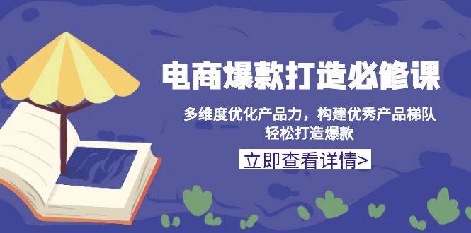 （13689期）电商爆款打造必修课：多维度优化产品力，构建优秀产品梯队，轻松打造爆款-立业有术