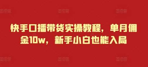 快手口播带货实操教程，单月佣金10w，新手小白也能入局-立业有术
