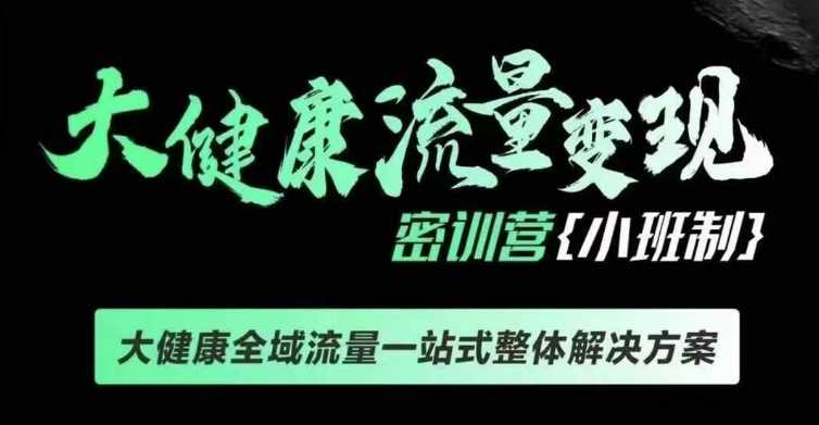 千万级大健康变现课线下课，大健康全域流量一站式整体解决方案-立业有术