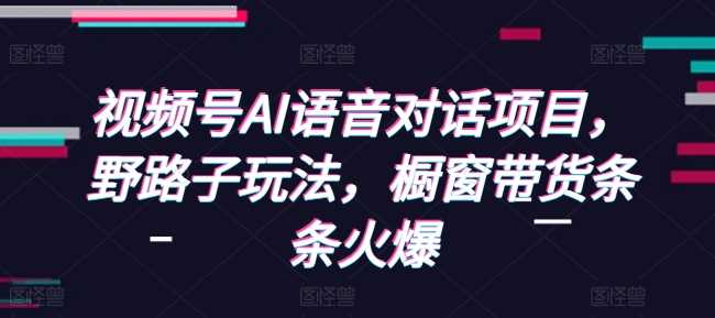 视频号AI语音对话项目，野路子玩法，橱窗带货条条火爆-立业有术