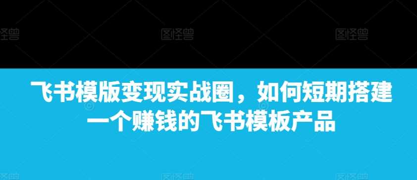 飞书模版变现实战圈，如何短期搭建一个赚钱的飞书模板产品-立业有术