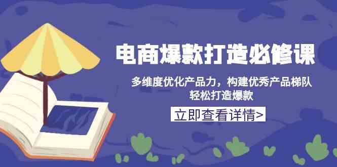 电商爆款打造必修课：多维度优化产品力，构建优秀产品梯队，轻松打造爆款-立业有术