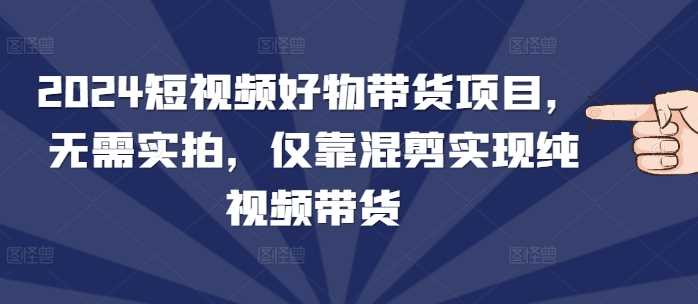 2024短视频好物带货项目，无需实拍，仅靠混剪实现纯视频带货-立业有术