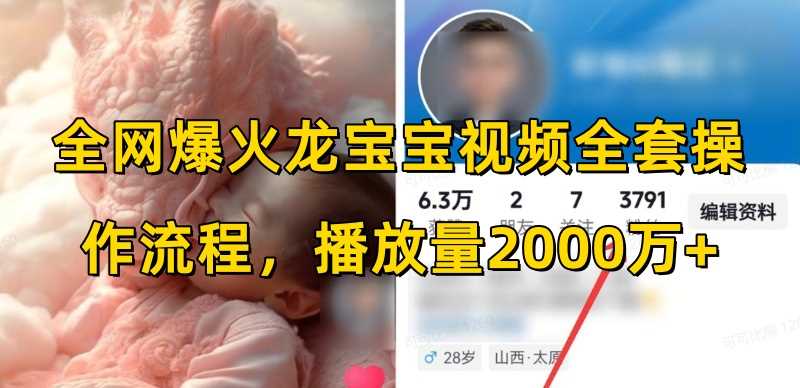 全网爆火龙宝宝视频全套操作流程，播放量2000万+-立业有术