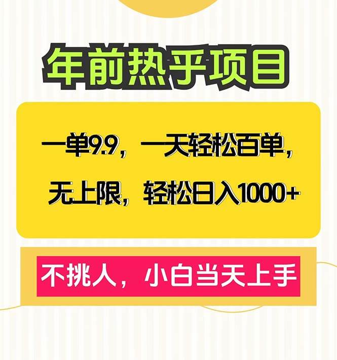 （13795期）一单9.9，一天百单无上限，不挑人，小白当天上手，轻松日入1000+-立业有术