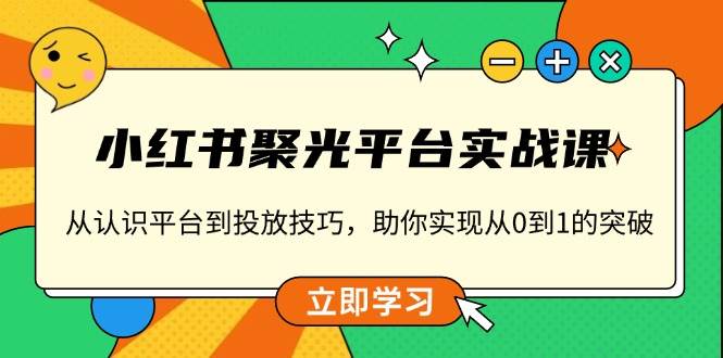 小红书聚光平台实战课，从认识平台到投放技巧，助你实现从0到1的突破-立业有术