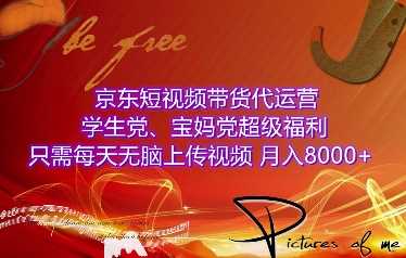 京东短视频带货代运营，学生党、宝妈党超级福利，只需每天无脑上传视频，月入8000+【仅揭秘】-立业有术