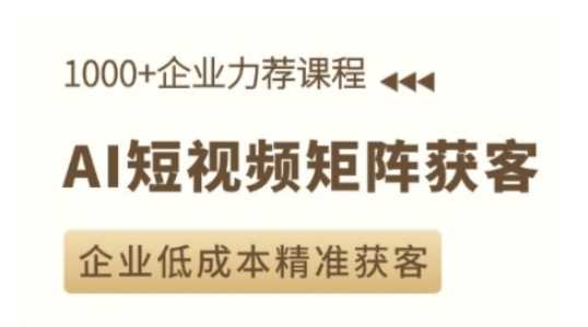 AI短视频矩阵获客实操课，企业低成本精准获客-立业有术