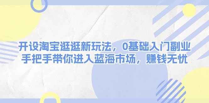 开设淘宝逛逛新玩法，0基础入门副业，手把手带你进入蓝海市场，赚钱无忧-立业有术