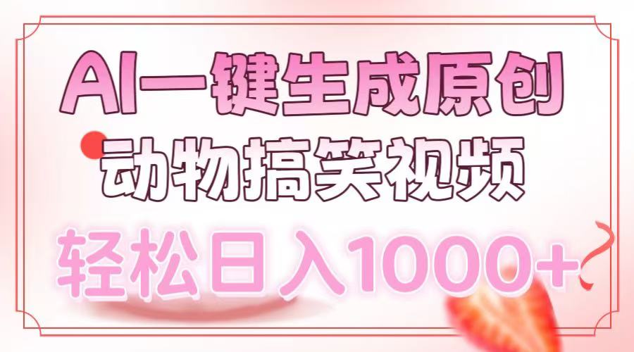 （13884期）AI一键生成原创动物搞笑视频，轻松日入1000+-立业有术