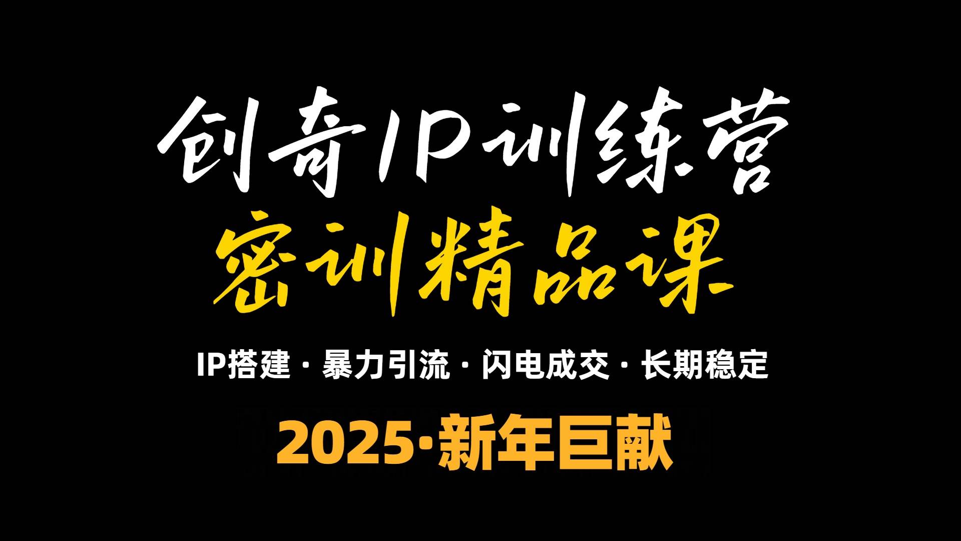 （13898期）2025年“知识付费IP训练营”小白避坑年赚百万，暴力引流，闪电成交-立业有术