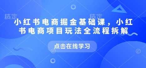 小红书电商掘金课，小红书电商项目玩法全流程拆解-立业有术