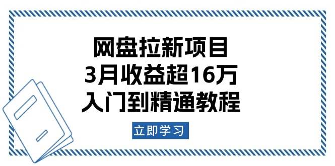 网盘拉新项目：3月收益超16万，入门到精通教程-立业有术