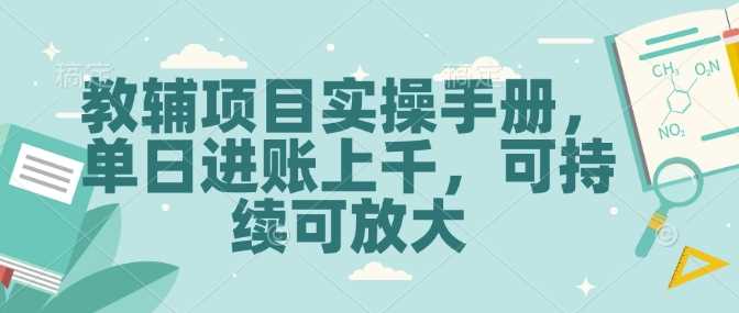 教辅项目实操手册，单日进账上千，可持续可放大-立业有术
