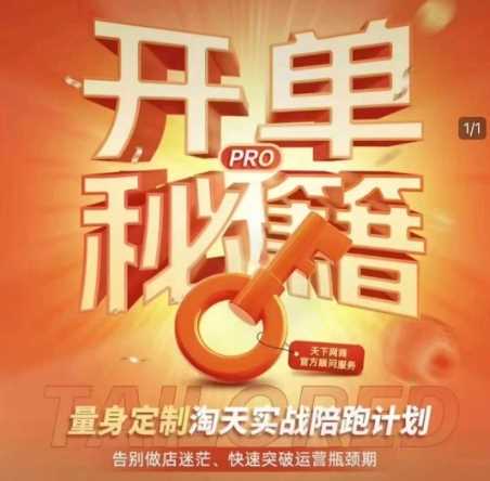 淘宝开单秘籍PRO，量身定制淘天实战陪跑计划，告别做店迷茫、快速突破运营瓶颈期-立业有术