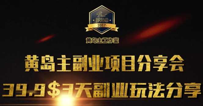 黄岛主副业分享会1期：3天3个副业玩法，速度上车-立业有术