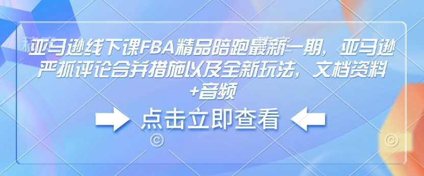 亚马逊线下课FBA精品陪跑最新一期，亚马逊严抓评论合并措施以及全新玩法，文档资料+音频-立业有术