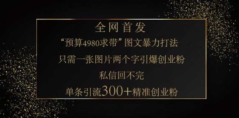 小红书神奇图片引流法，只需一张图，就能单条笔记凭借此方法，轻松引流 300 + 精准创业粉-立业有术