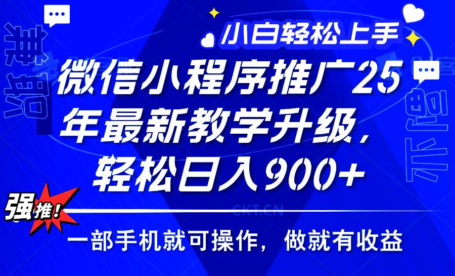 （14084期）2025年微信小程序推广，最新教学升级，轻松日入900+，小白宝妈轻松上手…-立业有术
