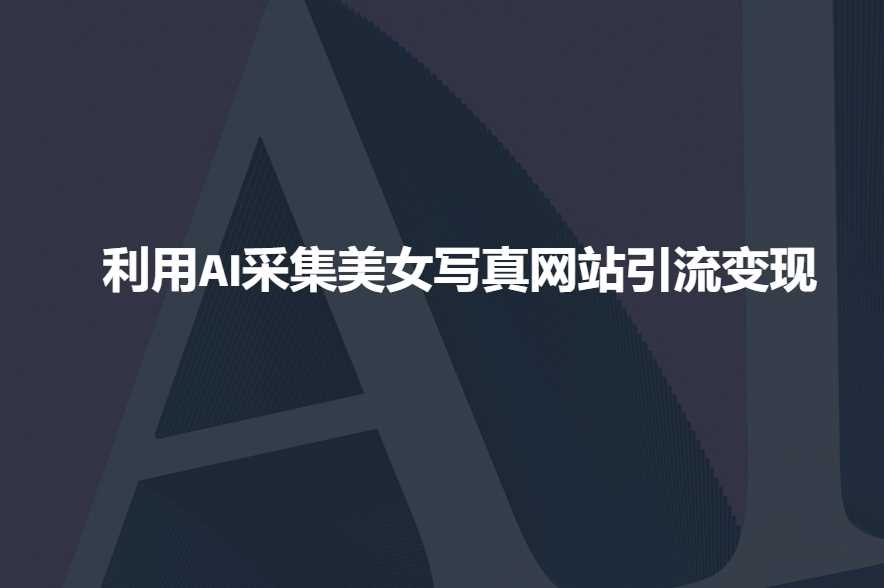 利用AI采集美女写真网站引流变现，引流嘎嘎的-立业有术