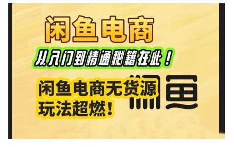 闲鱼电商实战课，从入门到精通秘籍在此，闲鱼电商无货源玩法超燃!-立业有术