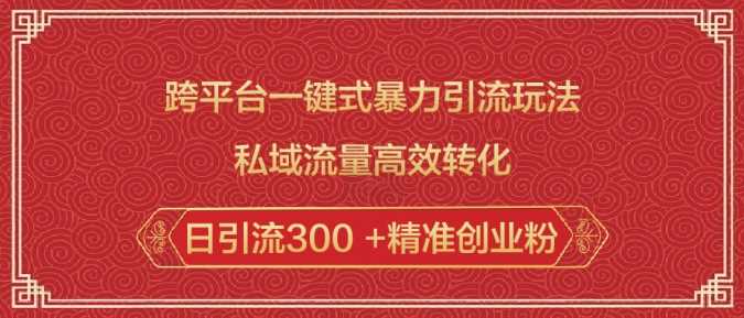 跨平台一键式暴力引流玩法，私域流量高效转化日引流300 +精准创业粉-立业有术