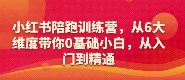 小红书陪跑训练营，从6大维度带你0基础小白，从入门到精通-立业有术