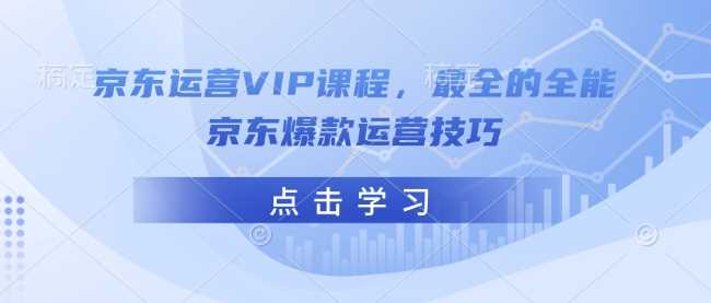 京东运营VIP课程，最全的全能京东爆款运营技巧-立业有术