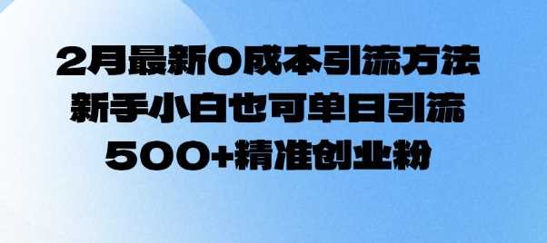 2月最新0成本引流方法，新手小白也可单日引流500+精准创业粉-立业有术