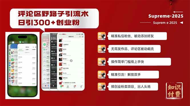 （14139期）评论区野路子截流创业粉新方法，日被动加300+创业粉，精准引流被动添加…-立业有术