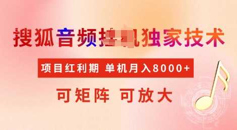 全网首发搜狐音频挂JI独家技术，项目红利期，可矩阵可放大，稳定月入8k【揭秘】-立业有术