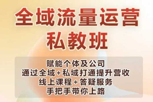 全域流量运营操盘课，赋能个体及公司通过全域+私域打通提升营收-立业有术