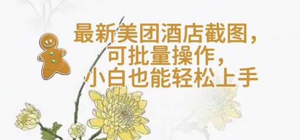 【轻云】最新美团酒店截图，可批量操作，小白也能轻松上手-立业有术