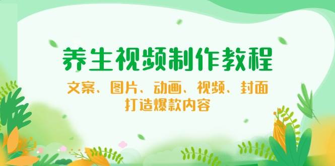 养生视频制作教程，文案、图片、动画、视频、封面，打造爆款内容-立业有术