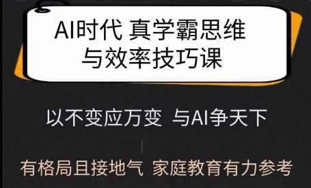 Ai时代真学霸思维与学习方法课，有格局且接地气，家庭教育有力参考-立业有术