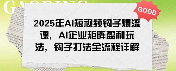 2025年AI短视频钩子爆流课，AI企业矩阵盈利玩法，钩子打法全流程详解-立业有术