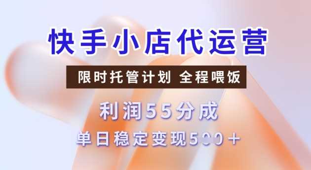 快手小店代运营3.0，模式新升级，收益55分，稳定单日5张【揭秘】-立业有术
