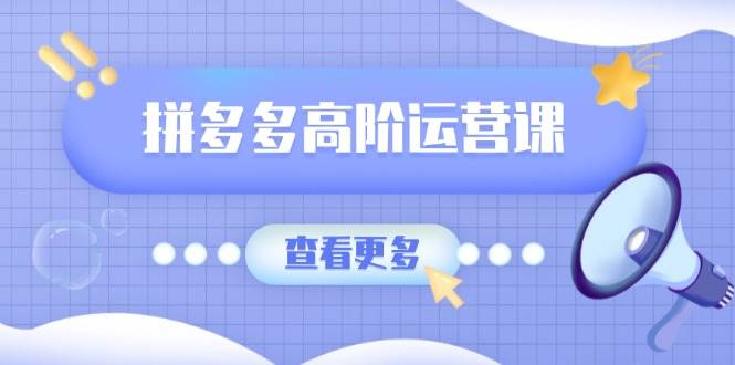 （14327期）拼多多高阶运营课：极致群爆款玩法，轻付费无尽复制，打造单品爆款之路-立业有术