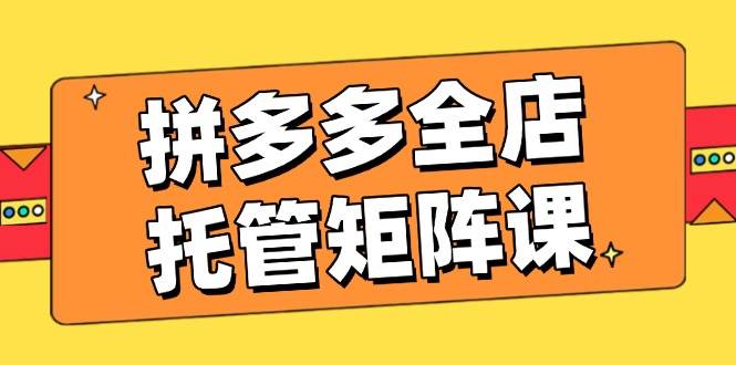 （14328期）拼多多全店托管矩阵课，盈利动销玩法，高效计划设置，提升店铺效益-立业有术