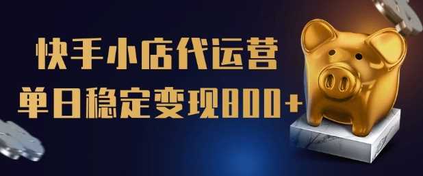 【快手小店代运营】限时托管计划，全程喂饭，单日稳定变现5张【揭秘】-立业有术
