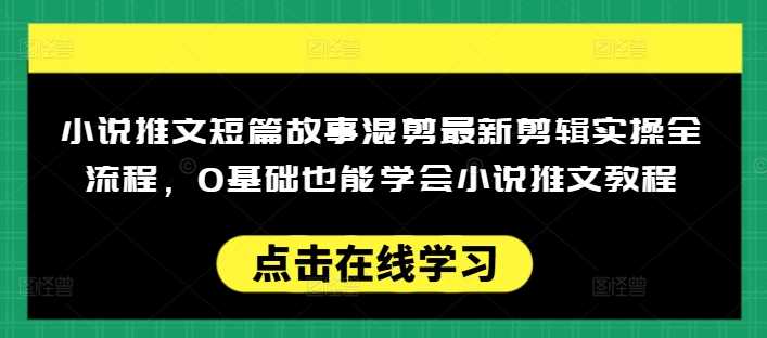 小说推文短篇故事混剪最新剪辑实操全流程，0基础也能学会小说推文教程，肯干多发日入多张-立业有术