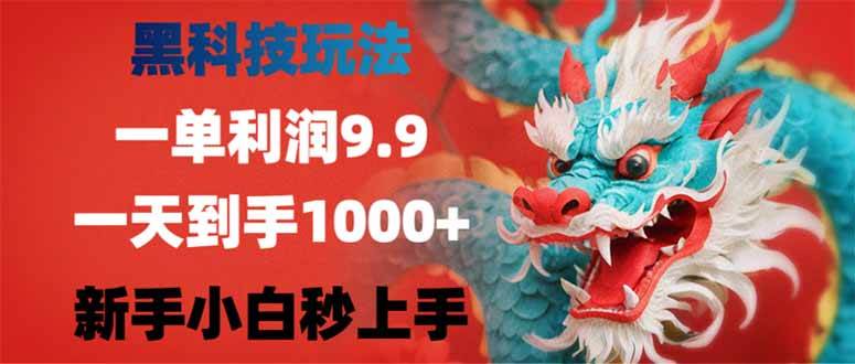 （14335期）黑科技玩法，一单利润9.9,一天到手1000+，新手小白秒上手-立业有术