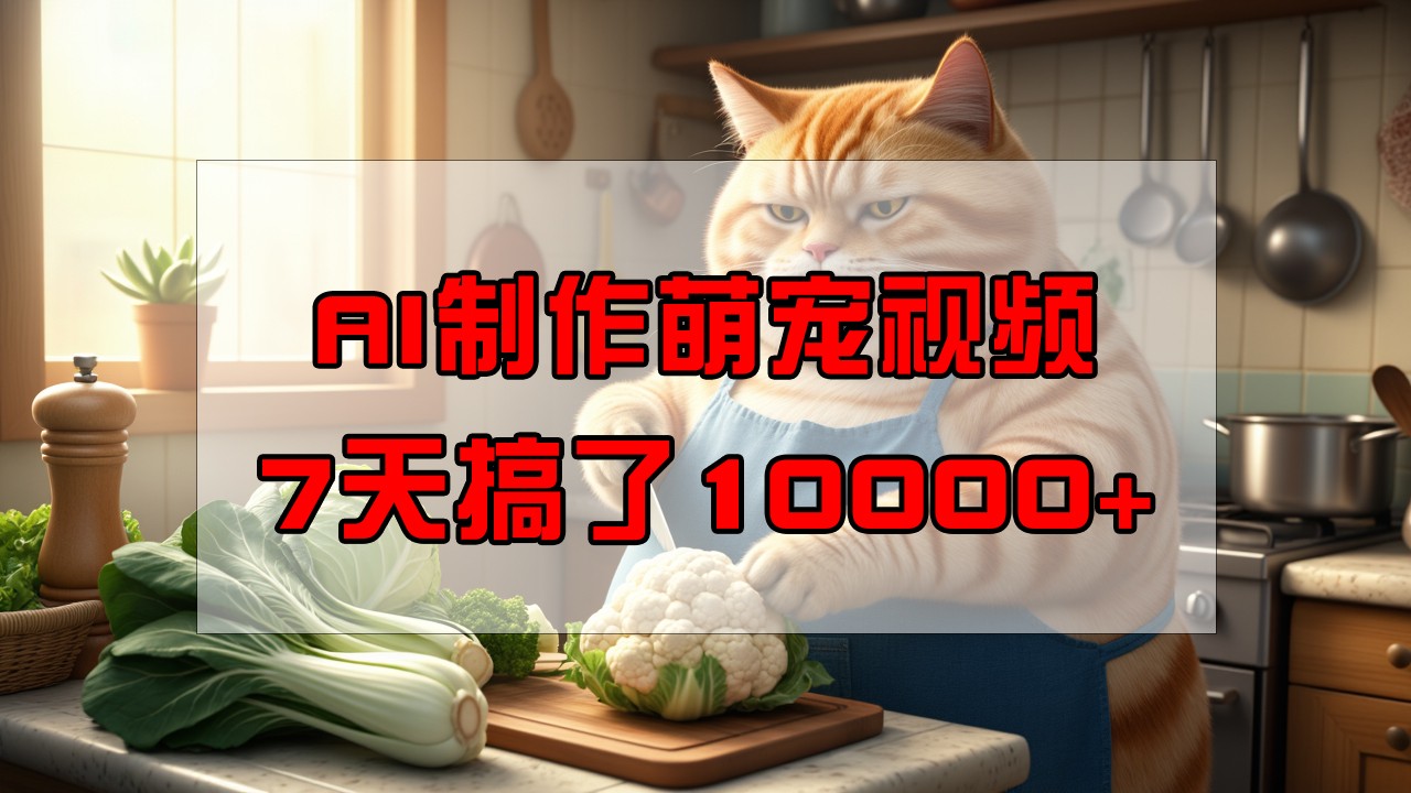 靠AI制作萌宠视频，7天搞了1万+，操作简单门槛低，有手机就行-立业有术