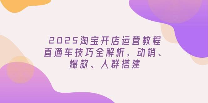 （14389期）2025淘宝开店运营教程更新，直通车技巧全解析，动销、爆款、人群搭建-立业有术