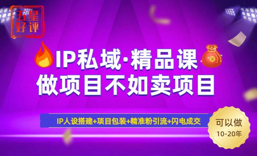 （14406期）2025年“IP私域·密训精品课”，日赚3000+小白避坑年赚百万，暴力引流…-立业有术