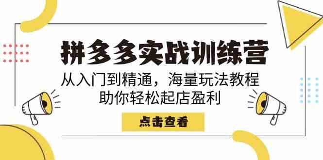 拼多多实战训练营，从入门到精通，海量玩法教程，助你轻松起店盈利-立业有术