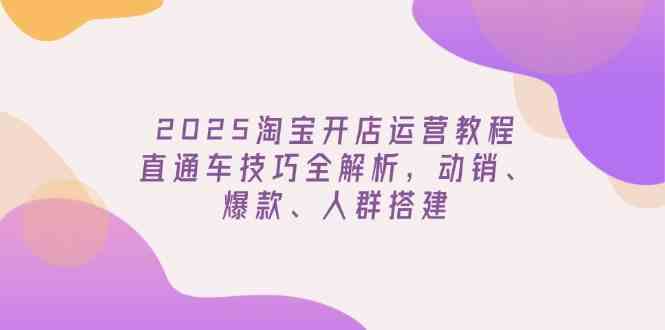 2025淘宝开店运营教程更新，直通车技巧全解析，动销、爆款、人群搭建-立业有术