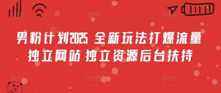 男粉计划2025  全新玩法打爆流量 独立网站 独立资源后台扶持【揭秘】-立业有术