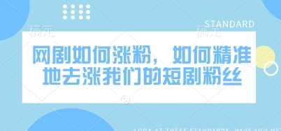 网剧如何涨粉，如何精准地去涨我们的短剧粉丝-立业有术
